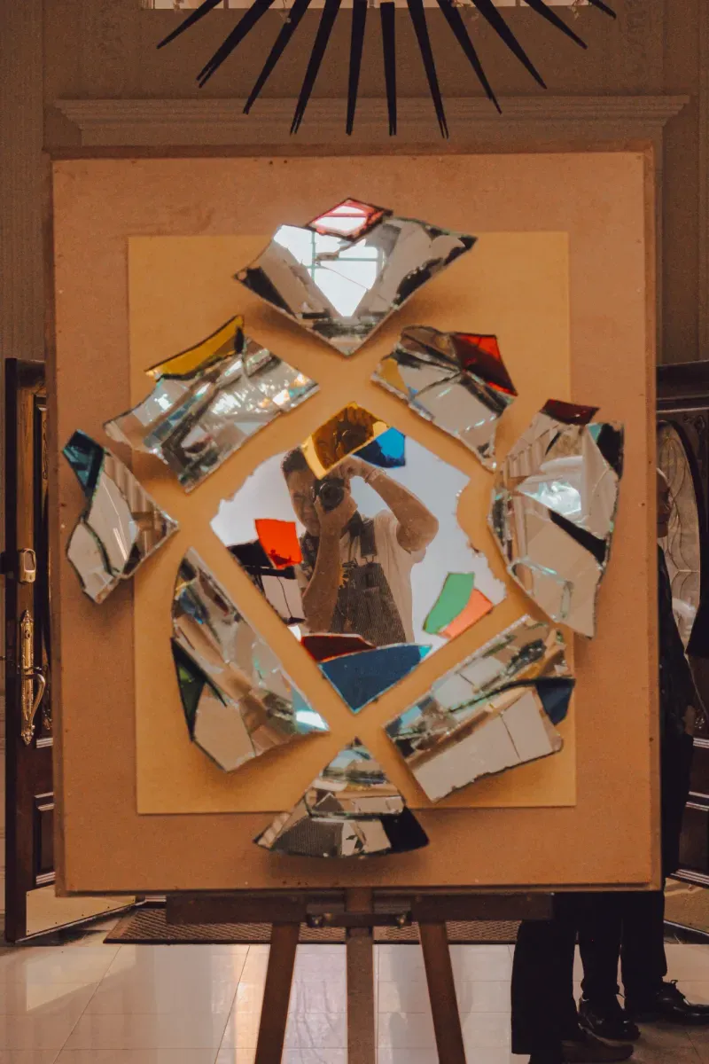 A mirror mosaic artwork, Visionaries 2025